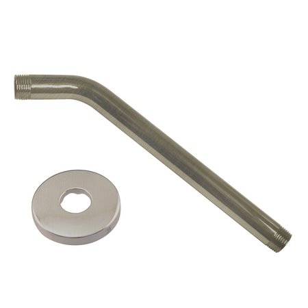 WESTBRASS 1/2" IPS x 10" Shower Arm in Satin Nickel D302-1-07